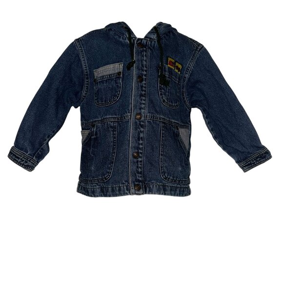 Rare Vintage Little Levis Farmer Jacket Boys 6 Medium Wash Tractor Barn Hooded